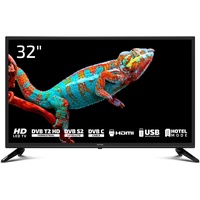DYON Enter 32 Pro X2 (2024) 80 cm (32 Zoll) Fernseher (Triple Tuner (DVB-C/-S2/-T2), Hotelmodus, USB-Media Play.) Schwarz