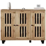 OKWISH Sideboard Schuhschrank, Seitenschrank (Kommode, Anrichte, Lagerschrank, 1 St., 120*32*92CM), 8 unterteilte Ablagefächer schwarz