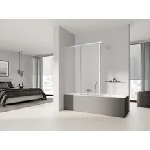 Kermi Gleittür „LIGA“ H2L 1200x1500 BV: 1175-1200, silber hochglanz ESG klar mit KermiClean LIH2L12015VPK