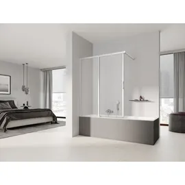 Kermi Gleittür „LIGA“ H2L 1200x1500 BV: 1175-1200, silber hochglanz ESG klar mit KermiClean LIH2L12015VPK
