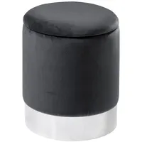 Home4You Sitzhocker Samt Ø 31 cm Grau