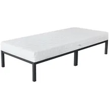 ML-Design Metallbett 90x200cm auf Stahlrahmen Anthrazit, Matratze H16cm