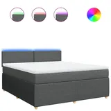 vidaXL Boxspringbett 180 x 200 cm Dunkelgrau
