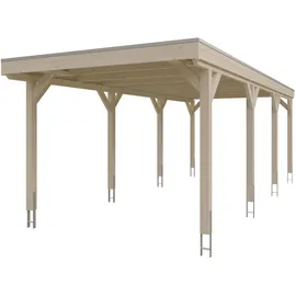 SKANHOLZ Carport Grunewald 3,21 x 7,96 m unbehandelt mit Aluminiumdach