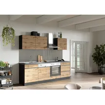 Held Küchenzeile Turin 240 cm Graphit/Eiche