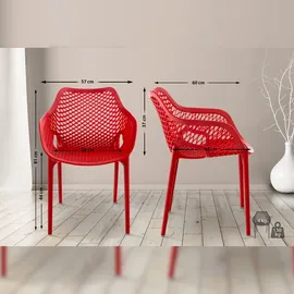 CLP Air XL Stapelstuhl 57 x 60 x 81 cm rot