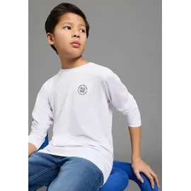 H.I.S. Langarmshirt H.I.S "2er Pack Shirts mit Logoprint für Jungen", Jungen, Gr. 176/182, schwarz, weiß, Jersey, Obermaterial: 100% Baumwolle, bedruckt, Basic, Shirts Langarmshirt, Für TEENS. 2er Pack Shirts