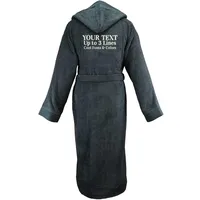 Bademantel mit Namen oder Text - Bademantel zum personalisieren - Bademäntel für Damen/Männer - 100% Baumwolle Frottee - Saunamantel (DE/NL/SE/PL, Alphanumerisch, L, XL, Regular, Regular, Grey) - L-XL