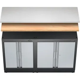 VIGOR Arbeitsplatte Edelstahl 1541 x 500 x 40 mm weiß
