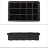 Relaxdays Eiswürfelform Silikon, für 3,5 cm Eiswürfel, BPA-frei, für Cocktails, HxBxT: 3,5 x 19,5 x 12,5 cm, schwarz