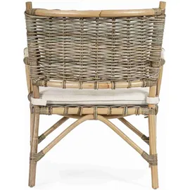 BIZZOTTO Gartensessel Tarifa aus Rattan mit Kissen, Boho Stil, natur, abziehbares Kissen, für draußen