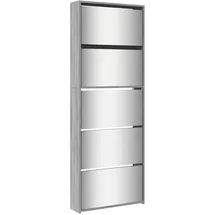 vidaXL Schuhschrank mit Spiegel 63 x 169,5 x 17 cm grau / grau