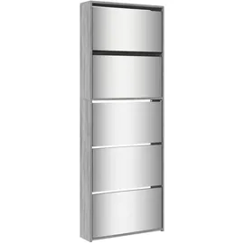 vidaXL Schuhschrank mit Spiegel 63 x 169,5 x 17 cm grau / grau