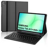 WINCHKING Hülle Mit Tastatur Für Samsung Galaxy Tab A11 Plus 11'' 2025/Samsung A9+ 11 Pulgadas 2023, Hülle Tastatur Für Samsung Galaxy Tab A9 Plus, Bluetooth Magnetisch mit Qwertz Layout, Schwarz
