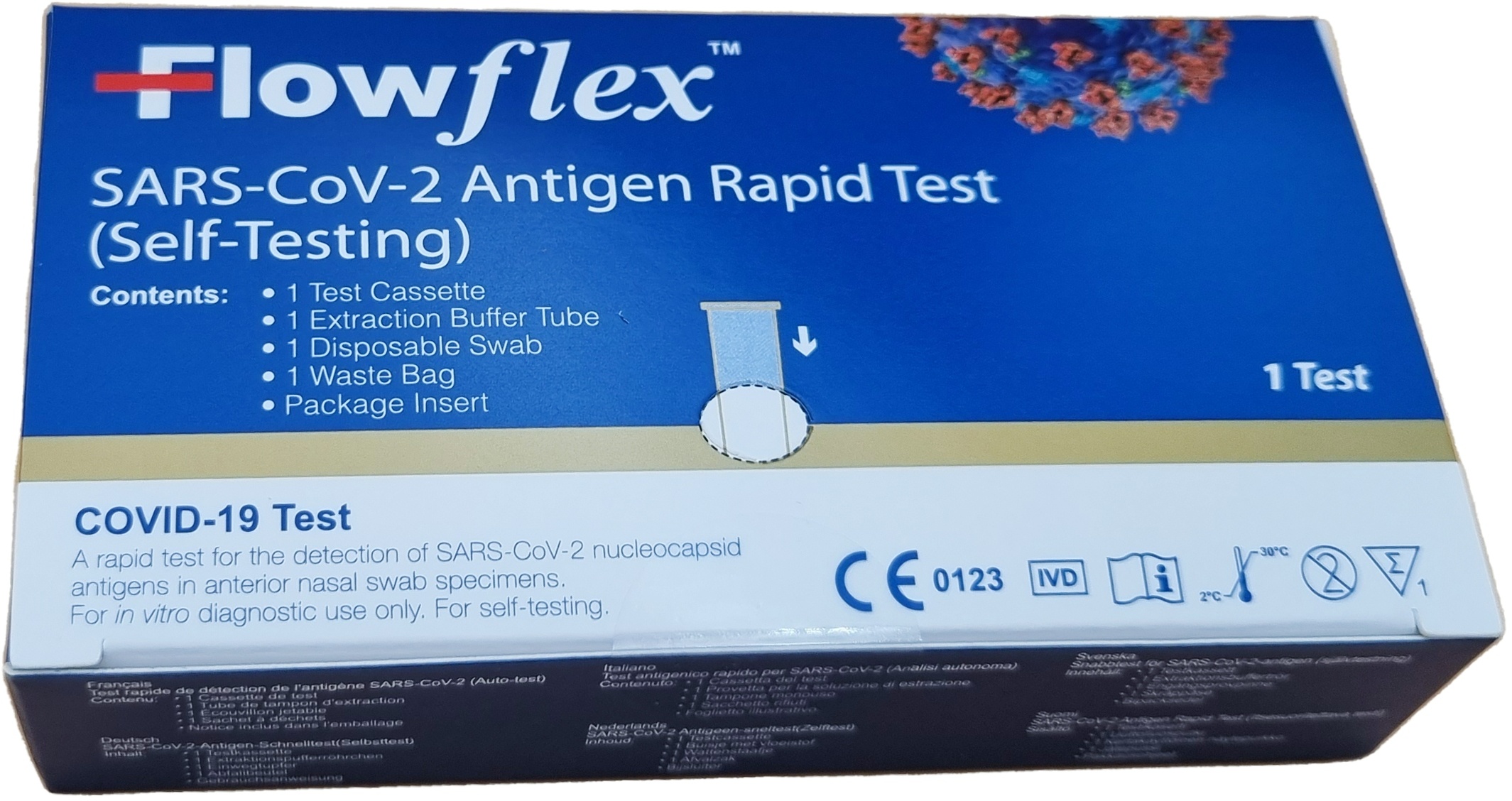 20x Corona Schnelltest FlowFlex Nasal Antigen Laientest CE0123 BfArM Hardpack