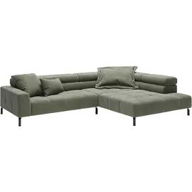 Home Affaire Ecksofa HOME AFFAIRE "Claya, L-Form, incl. Kopfteilverstellung, Breite 311 cm", grün (turtle), B:311cm H:71cm T:219cm, 88% Polyester, 12% Polyacryl, Sofas, Ecksofa, ohne elektrischen Sitzvorzug