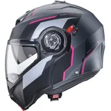 Caberg Duke Evo Move Klapphelm, grau-pink, Größe M für Männer