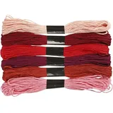 Creativ Company Stickgarn, Dicke 1 mm, Rot Töne, 6 Bündel