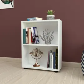 [en.casa] Bücherregal Vara 72x55x20 cm Weiß