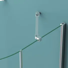 mai & mai Duschkabine U Form Dusche Halbkreis Duschkabine 90x90cm inkl. Duschtasse & Ablaufgarnitur 6mm ESG-Sicherheitsglas mit Easy-Clean Nano-Beschichtung Klarglas R03k