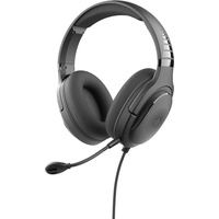 NOVA GAMING Gaming-Headset (Over-Ear-Kopfhörer sorgt für vollständiges Eintauchen, Mit Kabel, mit Abnehmbarem Mikrofon, leichtes und Komfortables Gamer-Zubehör) schwarz