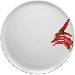 Pizzateller CREATABLE "Essteller Kräuter", weiß, Ø:33cm, Porzellan, Speiseteller, Teller Set für 4 Personen, weiß, Porzellan, schwere Qualität