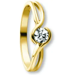 Goldring ONE ELEMENT "Zirkonia Ring aus 333 Gelbgold" Gr. 60, gold, Fingerringe, Damen, 60,mit Zirkonia, Gelbgold 333, Damen Gold Schmuck