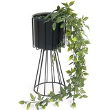 DanDiBo Ambiente DanDiBo Blumenhocker Metall Schwarz 32 cm Blumenständer 96528 Blumensäule Modern Pflanzenständer Pflanzenhocker