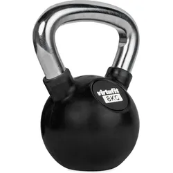 Kettlebell – Gummi/Chrom - Fitness grau 8kg