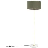 QAZQA Messing Stehlampe mit grünem Schirm 50 cm -