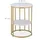 Relaxdays Beistelltisch Marmoroptik, 2 Ablagen, für Wohnzimmer, Metall & MDF, Sofatisch rund, HxD 57x40 cm, weiß/gold