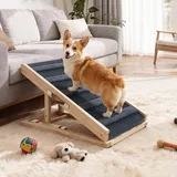 Tukailai Hunderampe aus Holz 70cm Lang Hundetreppe für Bett Sofa Auto Klappbare 2 Höhenverstellbar Haustierrampe mit Rutschfestem Teppich und Querstangen,40kg Tragfähigkeit für kleine Hunde Rampe