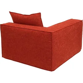 Mendler L-Sofa HWC-O54, Lounge-Couch mit Ottomane, erweiterbar modular rechts/links, Stoff/Textil 63x270x190cm terrakotta - Orange