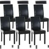 CLP 6er Set Esszimmerstuhl Ina Kunstleder braun/schwarz