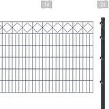 Arvotec Doppelstabmattenzaun ESSENTIAL 120 zum Einbetonieren "Karo" mit Zierleiste, (Set, 3-St), Zaunhöhe 120 cm, Zaunlänge 2 - 60 m grau 2 m x 120 cm