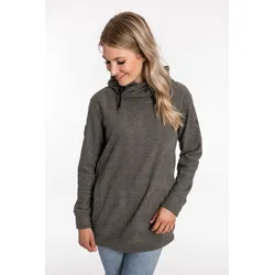 Kapuzensweatshirt DEPROC ACTIVE "SWEAT ALBERTA WOMEN", Damen, Gr. 40/42 (M), grau (anthrazit), 100% Polyester, sportlich, bequem, Langarm angesetztes Bündchen, Sweatshirts Hoodie Outdoorbekleidung Sportbekleidung Sweatjacke Sweatshirt Zip-Hoodie, aus funktionalem Piqué-Fleece