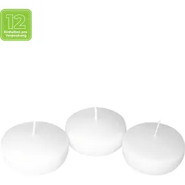 Bolsius Maxi Schwimmkerzen 12 St. Ø 7,7 cm weiß
