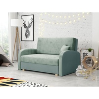 MIRJAN24 Schlafsofa Viva Soft II, mit Bettkasten und Schlaffunktion, 2 Sitzer Polstersofa inkl. Kissen, Wohnlandschaft grün