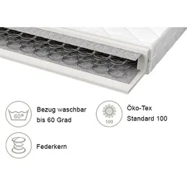 SLEEPTEX Boxxx Federkernmatratze, Weiß, Textil, H2, rechteckig, 120x200 cm, Oeko-Tex® Standard 100, Bezug abnehmbar/waschbar, alternative Größen erhältlich, Schlafzimmer