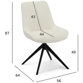Furnhouse Esszimmerstuhl 2er-Set Helena ¦ weiß ¦ Maße (cm): B: 56 H: 87