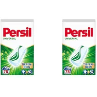 Persil Power Bars Universal Waschmittel (75 Waschladungen), vordosiertes Vollwaschmittel mit biologisch abbaubarem Schutzfilm, für reine Wäsche & hygienische Frische für die Maschine (Packung mit 2)