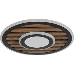 GLOBO LIGHTING LED Deckenleuchte "WOODY", schwarz (schwarz matt), 1 flammig, Ø 40,00cm H: 6,00cm,, Lampen, Memoryfunktion, die deine bevorzugte Einstellung speichert