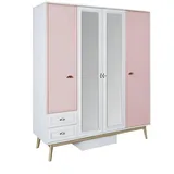 JV Möbel Moderner Holzschrank Kleiderschrank 0 x 0 x 0 cm Rosa