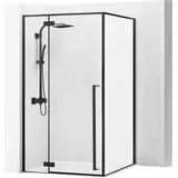 REA Fargo Duschkabine 90 x 195 cm rechts schwarz transparent