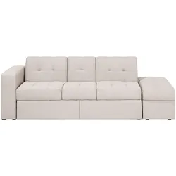 3-Sitzer Schlafsofa beige mit Stauraum Ottomane FALSTER