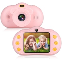 SUPBRO KinderKamera Digitale Kamera mit 32G TF-Karte USB Wiederaufladbare Fotokamera Selfie und Videokamera, Spielzeug Camcorder für Jungen Mädchen Kinder Rose
