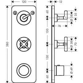 Hansgrohe Citterio E Duschthermostat Unterputz für 2 Verbraucher Chrom 36703000