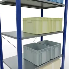 Schulte Lagertechnik Grundregal Stahl 2000 x 1000 x 600 mm blau