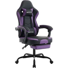 luxuskollektion Gaming Stuhl mit Fußstütze, Lendenwirbelstütze SchwarzViolett