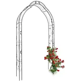 Relaxdays Rosenbogen Vogel 39 cm, Eisen pulverbeschichtet, Rankhilfe für Kletterpflanzen, schwarz